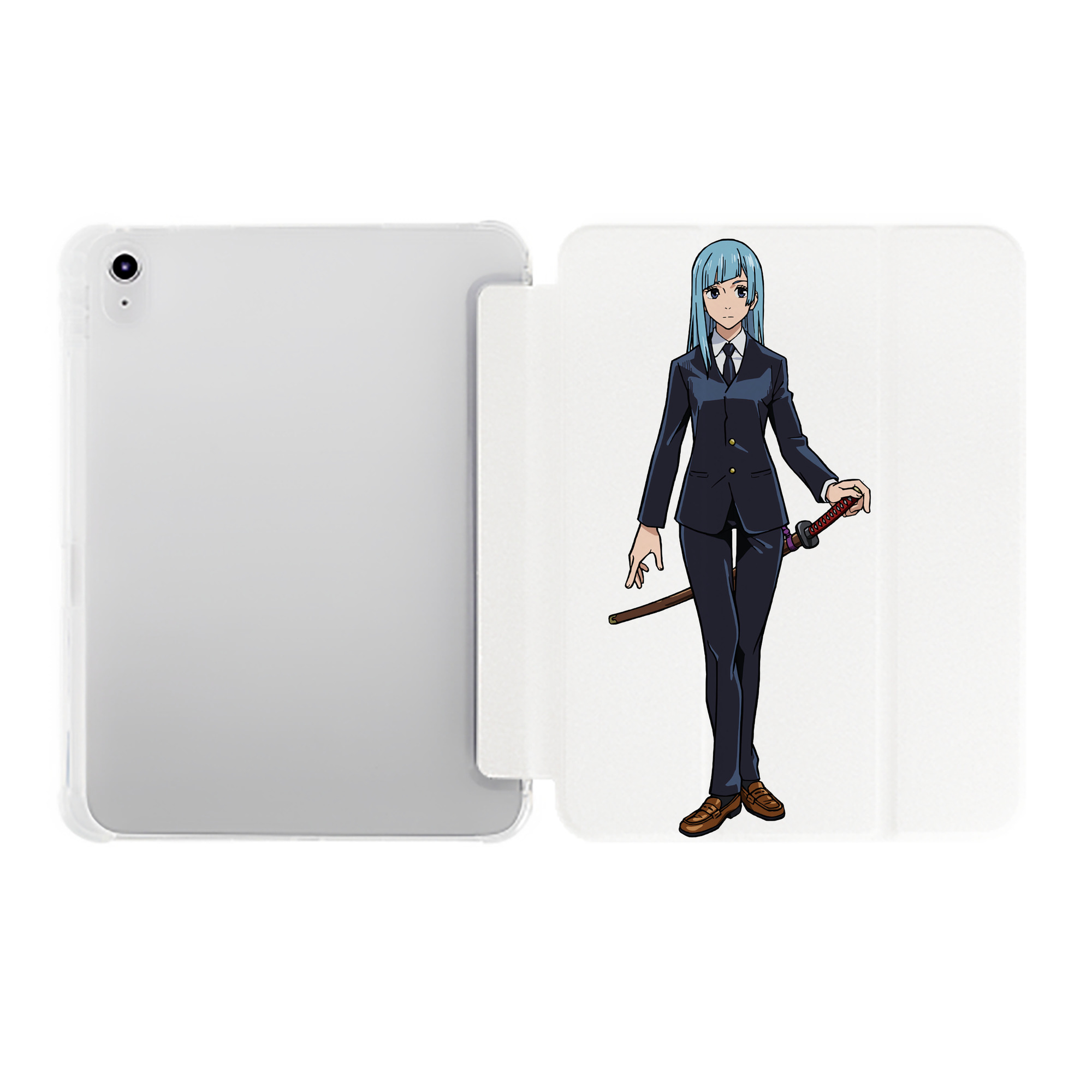 （画像用） 呪術廻戦 Jujutsu Kaisen IPad ケース ペン収納付き 三つ折りスタンド PUレザー×シリコン 対応機種9.5/10.5/10.9インチ